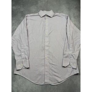Brooks Brothers Shirt Mens 16 Pink‎ Blue Check Plaid 1818 Regent Non-Iron Cotton